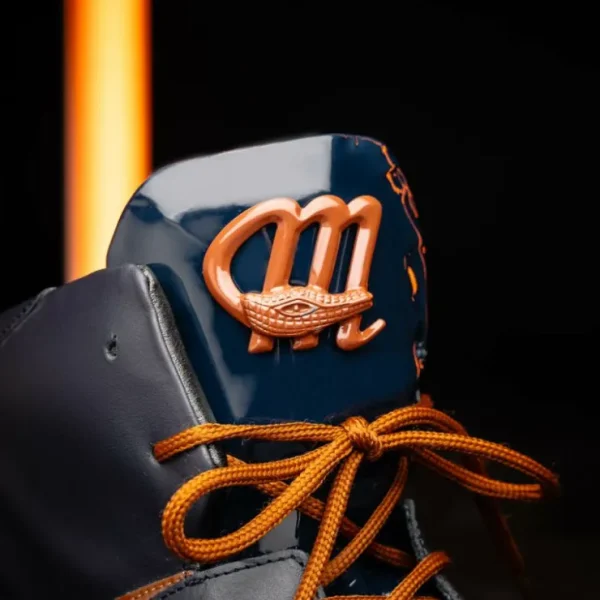 Shop Mauri 8439 Baby Croc / Patent Leather / Nappa Boots Wonder Blue & Cognac (Special Order) WonderBlue&Cognac