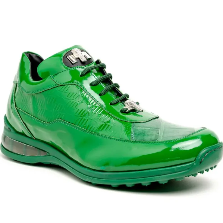 Cheap Mauri 8900/2 Baby Crocodile / Embossed Patent Sneakers Leaf Green LeafGreen