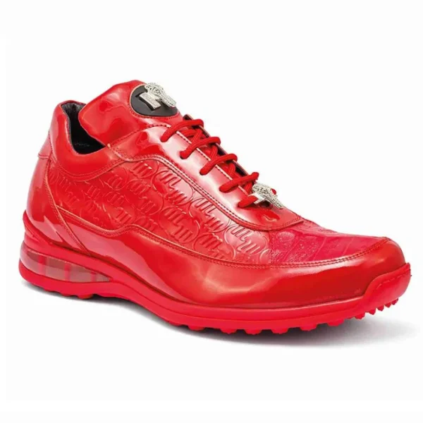 Sale Mauri 8900/2 Baby Crocodile / Embossed Patent Sneakers Red