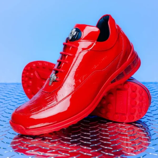 Sale Mauri 8900/2 Baby Crocodile / Embossed Patent Sneakers Red