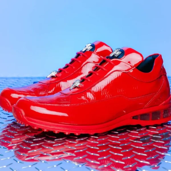 Sale Mauri 8900/2 Baby Crocodile / Embossed Patent Sneakers Red