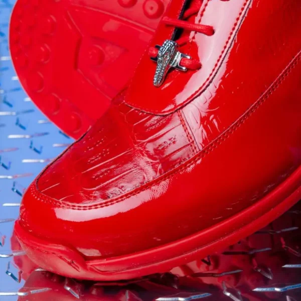 Sale Mauri 8900/2 Baby Crocodile / Embossed Patent Sneakers Red