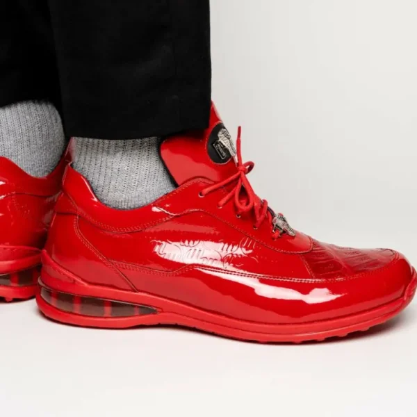 Sale Mauri 8900/2 Baby Crocodile / Embossed Patent Sneakers Red