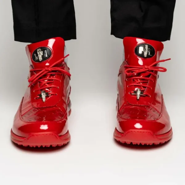 Sale Mauri 8900/2 Baby Crocodile / Embossed Patent Sneakers Red