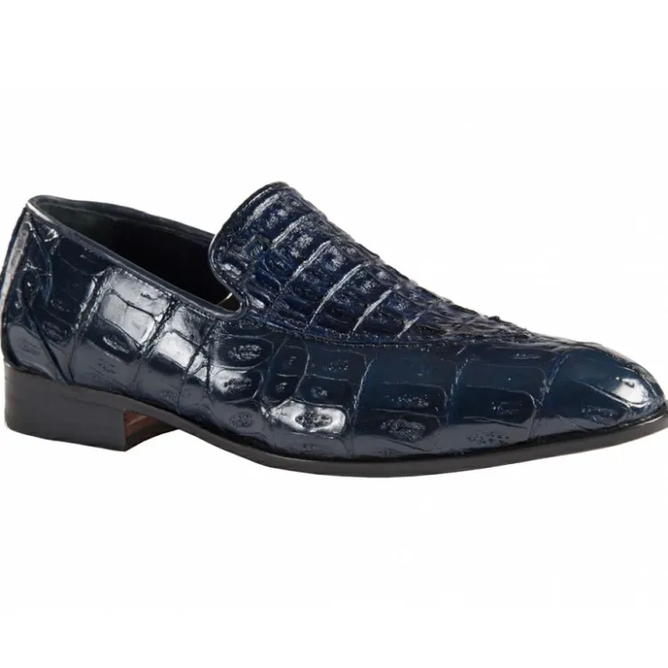 Fashion Mauri 4878 Baby Crocodile / Hornback Shoes (Special Order) Blue