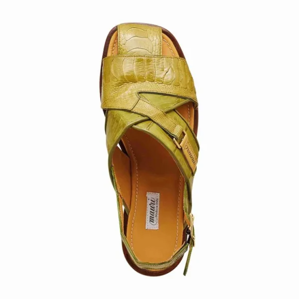mauri__baby_crocodile__os_1.webp Best Sale Mauri 5113 Baby Crocodile / Ostrich Leg Sandals (Special Order) Khaki