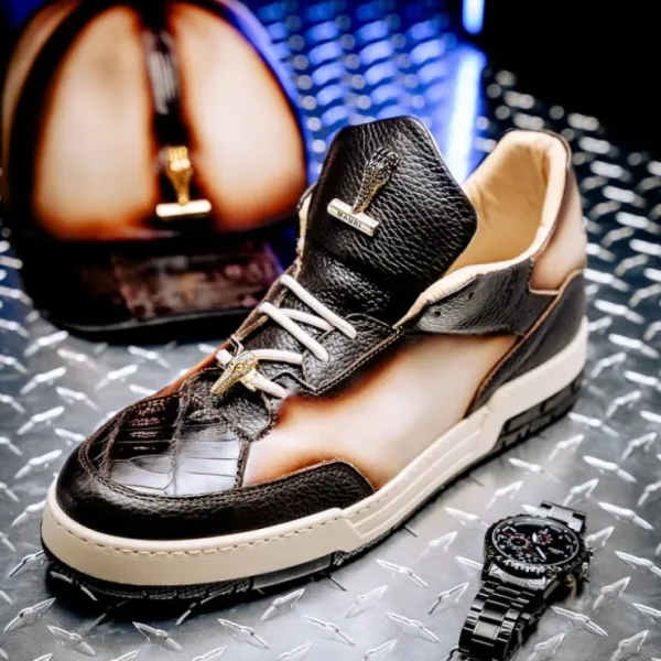 mauri__baby_crocodile_amp_3.webp Clearance Mauri 8423 Baby Crocodile & Nappa Sneakers Sport Rust / Dune Dirty Gold SportRust/DuneDirtyGold