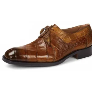 Discount Mauri 1061 Bagutta Alligator Derby Shoes (Special Order) Olive/Green