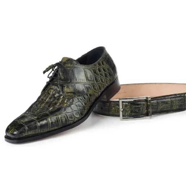 mauri__bamboo_body_alliga_0.webp New Mauri 1022 Bamboo Body Alligator & Hornback Shoes Olive / Black (SPECIAL ORDER) Olive/Black