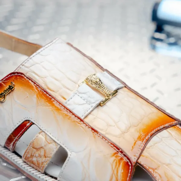 mauri__barbados_alligator_4.webp Hot Mauri 1674/5 Barbados Alligator Sandals White / Dirty Cognac