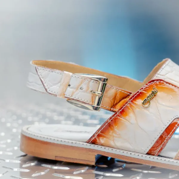 mauri__barbados_alligator_5.webp Hot Mauri 1674/5 Barbados Alligator Sandals White / Dirty Cognac
