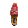 Sale Mauri 4976 Bermuda Gobelins Fabric & Alligator Half Shoes Red