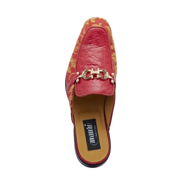 mauri__bermuda_gobelins_f_2-1.webp Sale Mauri 4976 Bermuda Gobelins Fabric & Alligator Half Shoes Red