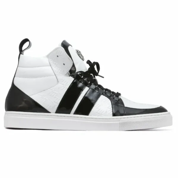 mauri__blackjack_crocodil_1.webp Fashion Mauri 8410 Blackjack Crocodile / Patent / Nappa Sneakers Black/White