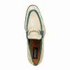 Shop Mauri 4983 Body Alligator & Fabric Loafers Spring Green / Cream / Hunter Green (Special Order)