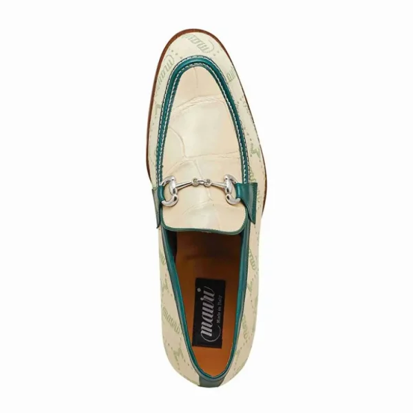 mauri__body_alligator_amp_2.webp Shop Mauri 4983 Body Alligator & Fabric Loafers Spring Green / Cream / Hunter Green (Special Order)