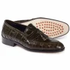 New Mauri 4839 Bramante Crocodile & Alligator Tassel Loafers (Special Order) Olive