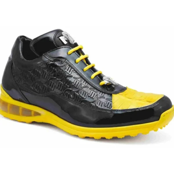 mauri__bubble_crocodile_a_0.webp Shop Mauri 8900/2 Bubble Crocodile & Embossed Sneakers Black/Yellow
