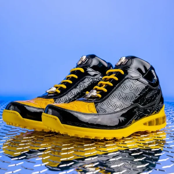 mauri__bubble_crocodile_a_2.webp Shop Mauri 8900/2 Bubble Crocodile & Embossed Sneakers Black/Yellow