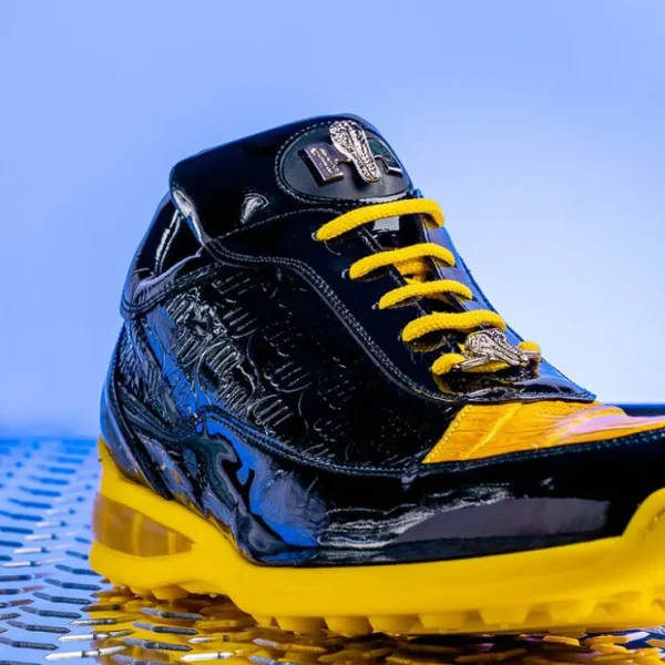 mauri__bubble_crocodile_a_3.webp Shop Mauri 8900/2 Bubble Crocodile & Embossed Sneakers Black/Yellow