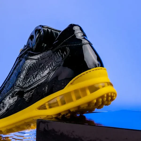 mauri__bubble_crocodile_a_4.webp Shop Mauri 8900/2 Bubble Crocodile & Embossed Sneakers Black/Yellow