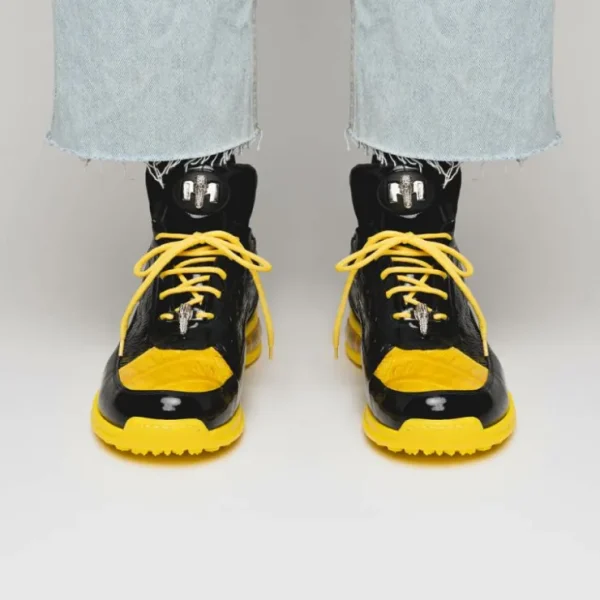 mauri__bubble_crocodile_a_6.webp Shop Mauri 8900/2 Bubble Crocodile & Embossed Sneakers Black/Yellow