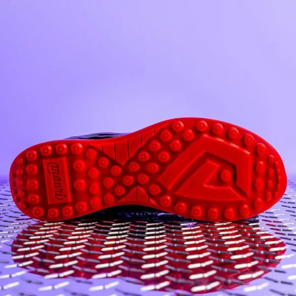 mauri__bubble_patent_leat_8.webp Online Mauri 8900/2 Bubble Patent Leather Embossed Baby Croc Sneakers Black / Red Black/Red