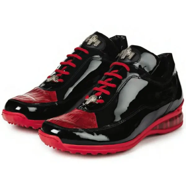 mauri__bubble_plain_paten_0.webp Online Mauri 8900/2 Bubble Plain Patent Leather Baby Croc Sneakers Red Black (Special Order) Red/Black