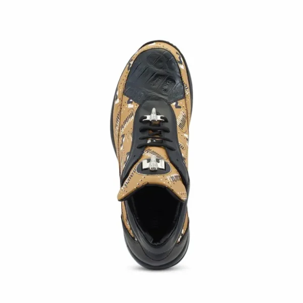Store Mauri 8900/2 Calfskin / Baby Croco Sneakers Mustard / Black / White