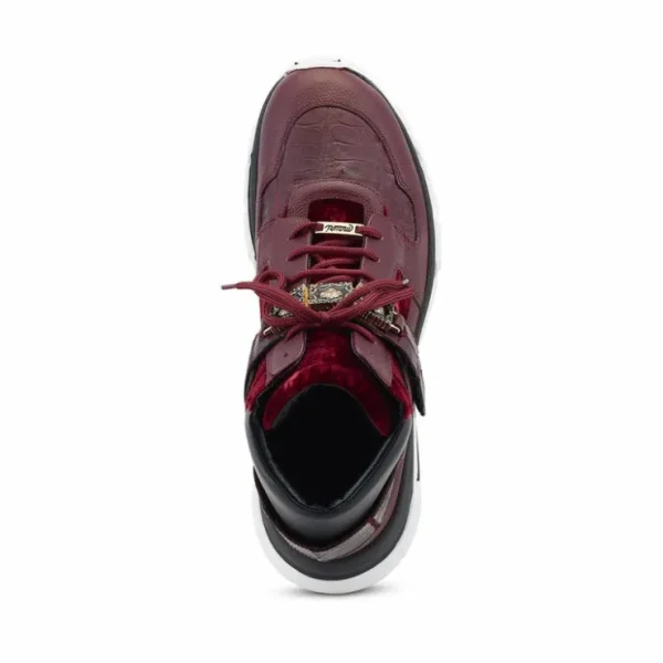 mauri__calfskin__baby_cro_2-1.webp Cheap Mauri 8491 Calfskin / Baby Crocodile / Velvet Sneakers Ruby Red (Special Order) RubyRed