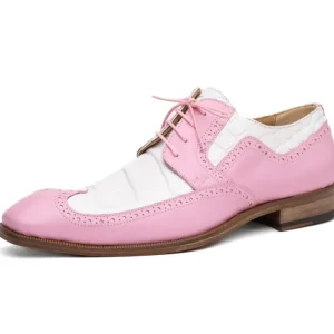 Outlet Mauri 3258 Calfskin & Alligator Wingtip Shoes Taste of Berry / White (Special Order)