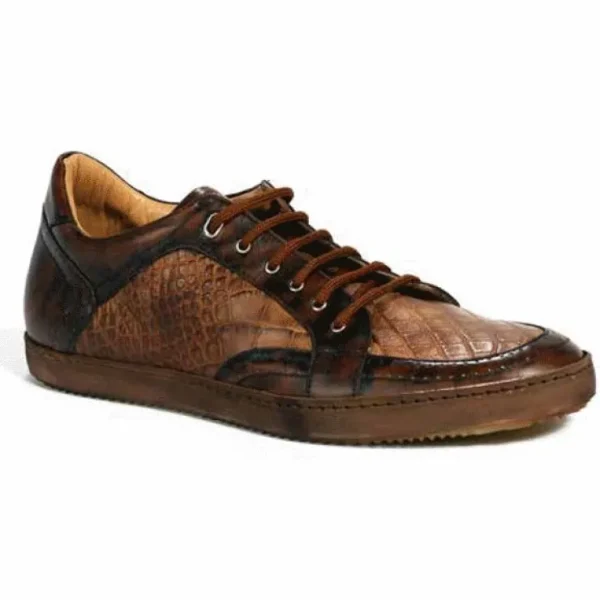 mauri__calfskin_amp_allig_0.webp Online Mauri 8626-3 Calfskin & Alligator Sneakers (SPECIAL ORDER) Brandy