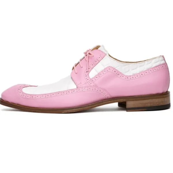 mauri__calfskin_amp_allig_1-1.webp Outlet Mauri 3258 Calfskin & Alligator Wingtip Shoes Taste of Berry / White (Special Order)