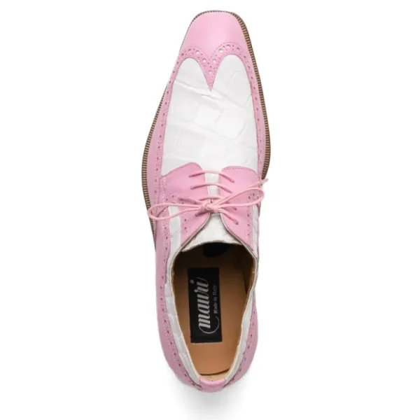 mauri__calfskin_amp_allig_2-1.webp Outlet Mauri 3258 Calfskin & Alligator Wingtip Shoes Taste of Berry / White (Special Order)