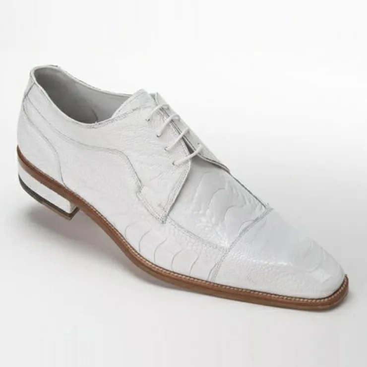 Online Mauri 4598 Carrara Ostrich Leg Cap Toe Shoes (Special Order) White