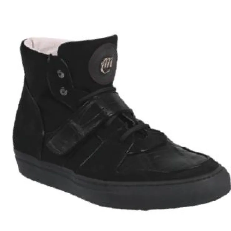 Best Mauri 8877 Croco & Suede High Top Sneakers (Special Order) Black