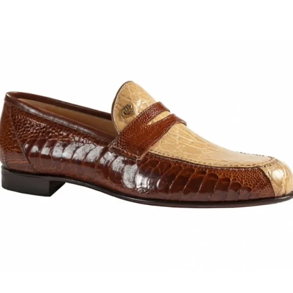 mauri__croco_flanks__ostr_0.webp Fashion Mauri 4893/1 Croco Flanks / Ostrich Leg Dress Shoes Dune / Gold (Special Order)