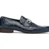 Best Mauri 4885 Croco Flanks Dress Shoes Wonder Blue (Special Order) WonderBlue