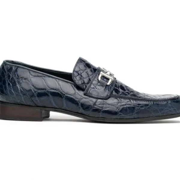 Best Mauri 4885 Croco Flanks Dress Shoes Wonder Blue (Special Order) WonderBlue