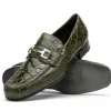 Shop Mauri 4885 Croco Flanks Dress Shoes Money Green (Special Order) MoneyGreen