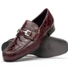 Clearance Mauri 4885 Croco Flanks Dress Shoes Ruby Red (Special Order) RubyRed