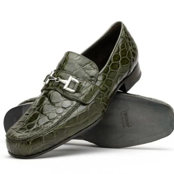 Shop Mauri 4885 Croco Flanks Dress Shoes Money Green (Special Order) MoneyGreen