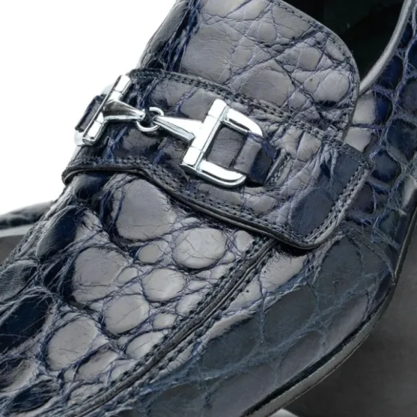 Best Mauri 4885 Croco Flanks Dress Shoes Wonder Blue (Special Order) WonderBlue