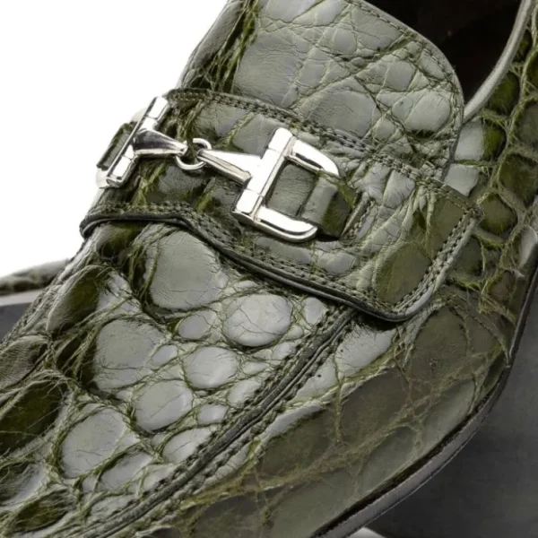 Shop Mauri 4885 Croco Flanks Dress Shoes Money Green (Special Order) MoneyGreen