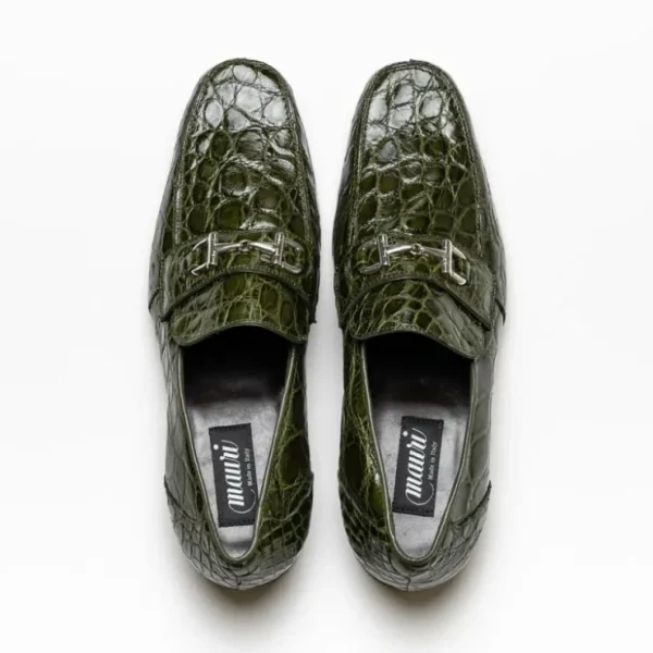Shop Mauri 4885 Croco Flanks Dress Shoes Money Green (Special Order) MoneyGreen