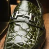 Shop Mauri 4885 Croco Flanks Dress Shoes Money Green (Special Order) MoneyGreen