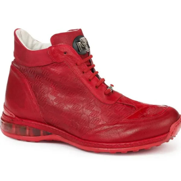mauri__crocodile_amp_embo_0.webp Online Mauri 8510 Crocodile & Embossed Leather Sneakers (Special Order) Red