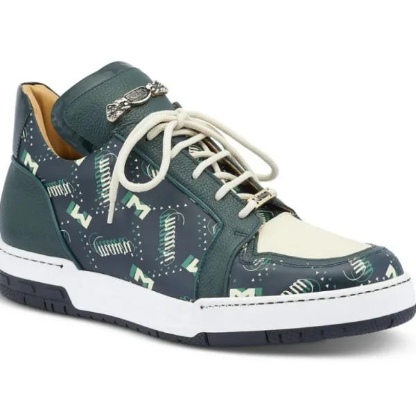Best Mauri 8440 Crown Calf & Crocodile & Patent Sneakers Green / Hunter Green / Cream