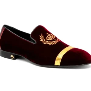 Outlet Mauri 3296 Crown Velvet/ Alligator/ Nappa Loafers Ruby Red RubyRed