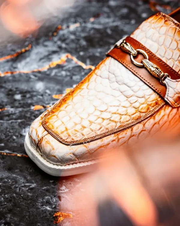 mauri__debonair_alligator_5-2.webp Fashion Mauri 4894/7 Debonair Alligator & Nappa Loafers White / Dirty Cognac